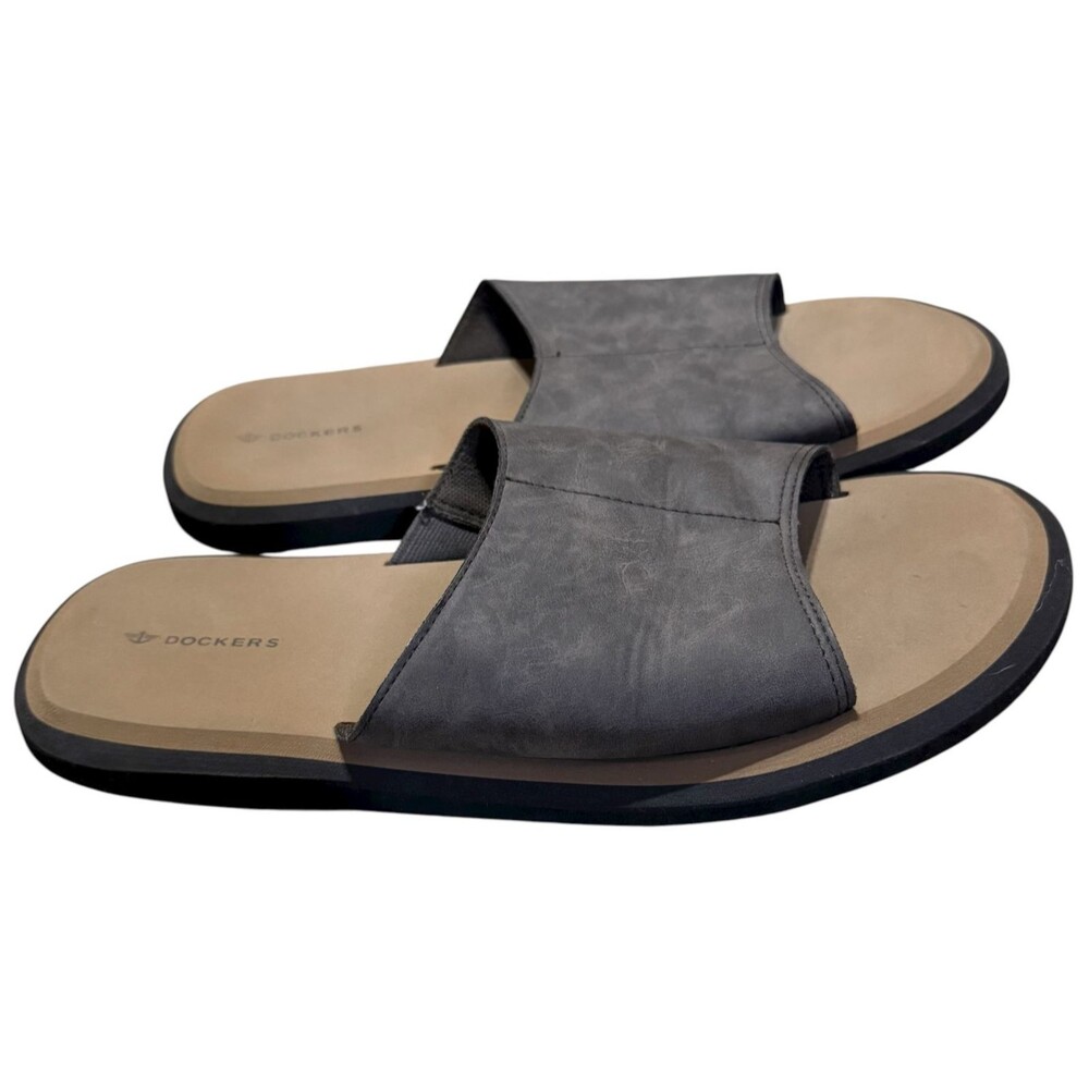 Dockers Casual Slide Sandals 13‎ Brown Tan Slip On Shoes Lightweight Minimalist